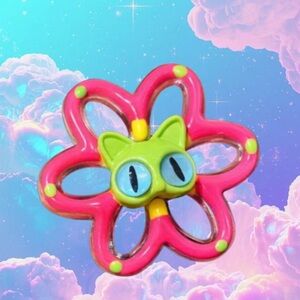 Handmade  Adjustable Colorful Flower Statement Rings – Y2K Pop Art Jewelry